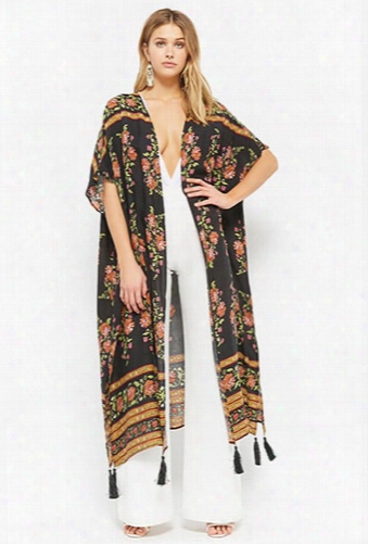 Floral Open-front Duster