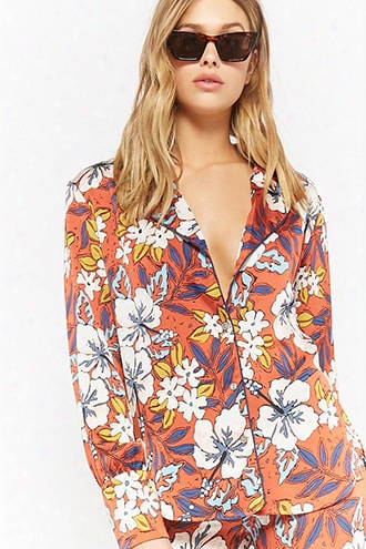 Floral Pajama-style Shirt