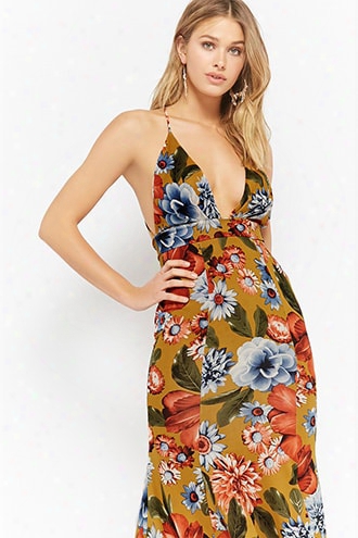 Floral Plunging Maxi Dress