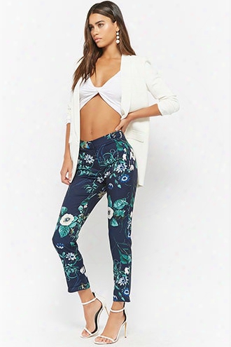 Floral Print Ankle Pants