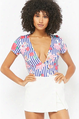 Floral Striped Bodysuit