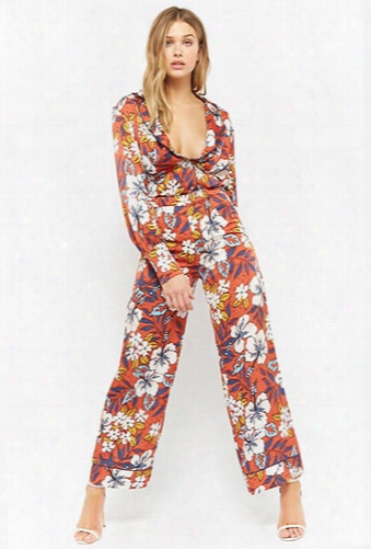 Floral Wide-leg Pants