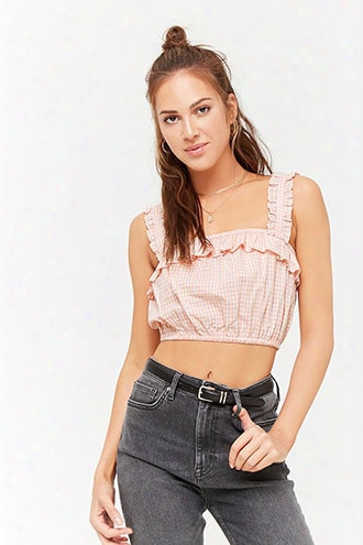 Gingham Ruffle Crop Top