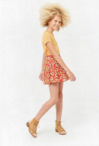 Girls Chiffon Sunflower Print Skirt (kids)