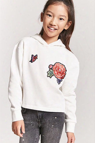 Girls Fleece Floral Pullover Hoodie (kids)