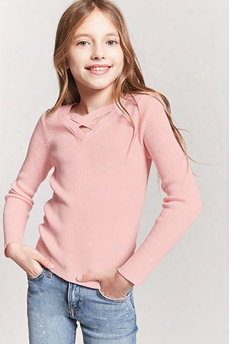 Girls V-neck Knit Top (kids)