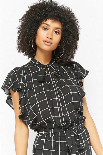 Grid Tie-neck Top