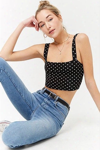 Heart Print Crop Top