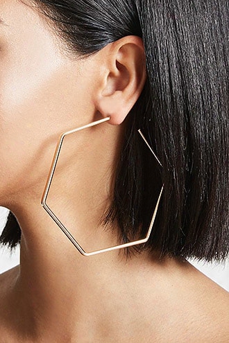 Hexagon Hoop Earrings