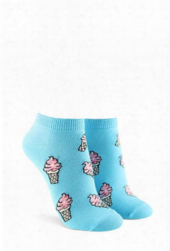 Ice Cream Print Ankle Socks