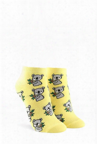 Koala Print Ankle Socks