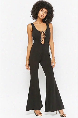 Lace-up Flare Jumpsuit