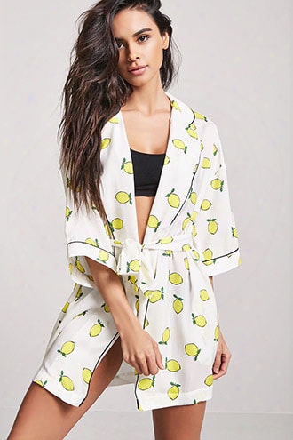 Lemon Print Robe