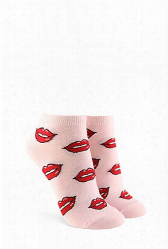 Lip Print Ankle Socks