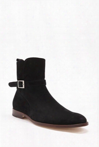 Men Foundation Buckled Suede Boots