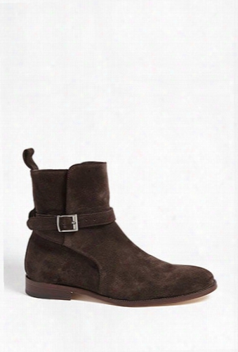 Men Foundation Faux Suede Buckle Ankle Boot