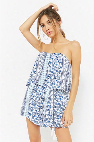 Ornate Print Str Apless Romper