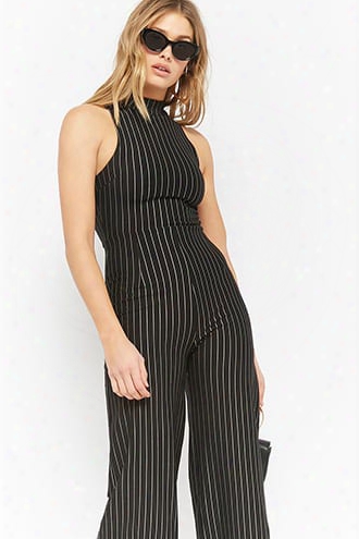 Pinstriped Gaucho Jumpsuit