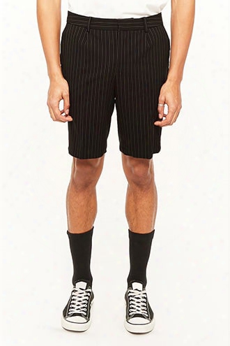 Pinstriped Woven Shorts