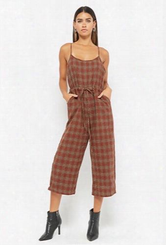 Plaid Culotte Jumpsuit