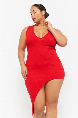 Plus Size Asymmetrical Bodycon Dress