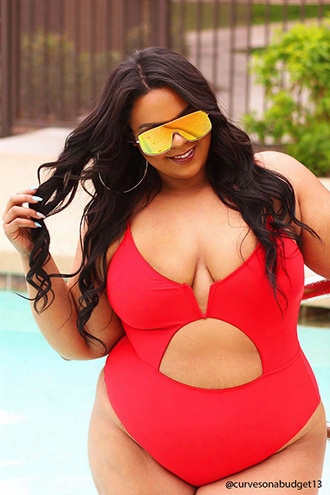 Plus Size Cutout One-piece Swimsuit