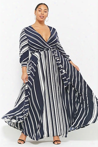 Plus Size Striped Maxi Dress