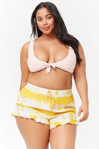 Plus Size Tie-dye Swim Cover-up Shorts