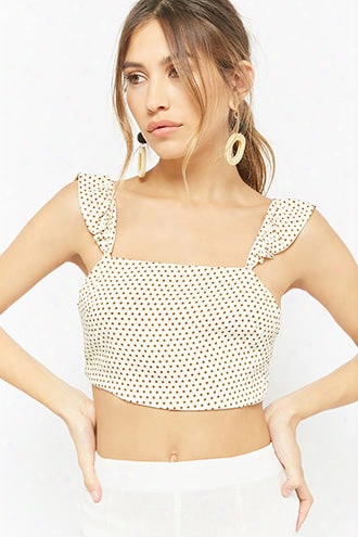 Polka Dot Tie-back Crop Top