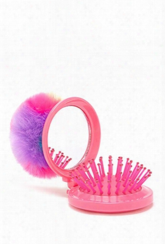 Pom Pom Pop-up Mirror & Brush