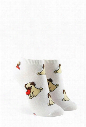 Pug Graphic Ankle Socks