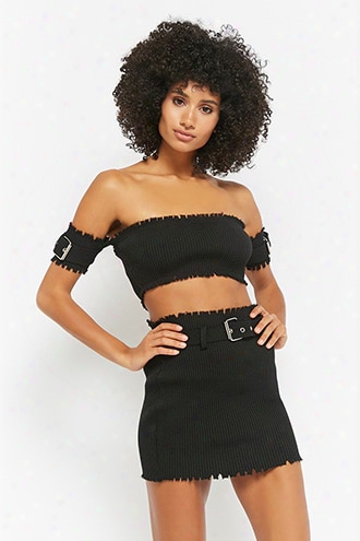 Ribbed Crop Top & Skirt Set