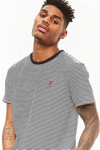 Rose Graphic Striped Tee