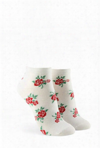 Rose Print Ankle Socks