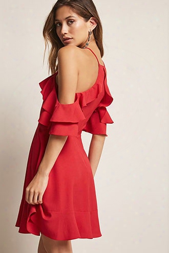 Ruffled Halter Homecoming Dress