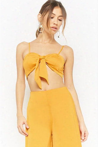 Satin Tie-front Cropped Cami