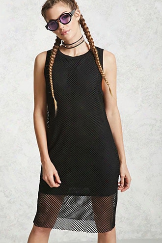 Semi-sheer Mesh Combo Dress