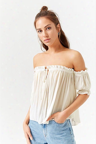 Semi-sheer Off-the-shoulder Top