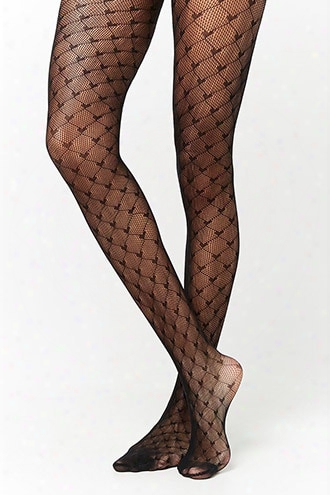 Sheer Diamond & Heart Tights