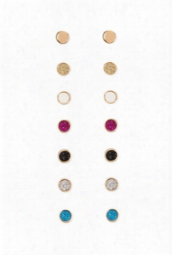 Shimmering Disc Stud Earring Set