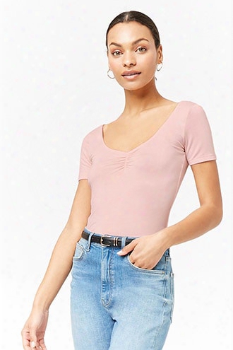 Stretch-knit Ruched Tee