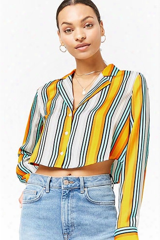 Stripe Satin Boxy Crop Top