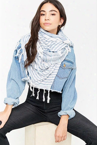 Stripe Tassel Oblong Scarf