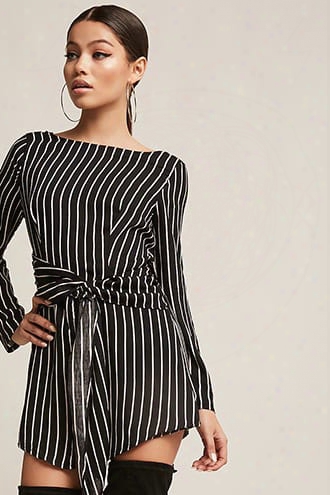 Stripe Twist-front Romper