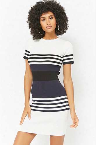 Striped Ribbed Knit Dress