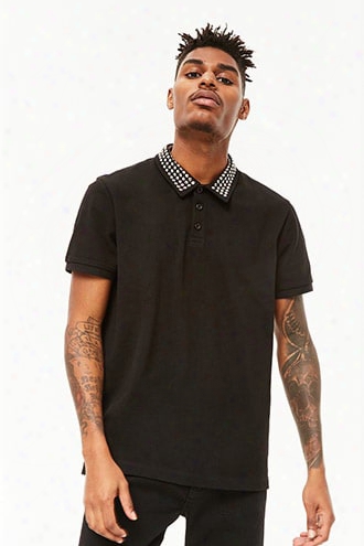 Stud-collar Polo Shirt