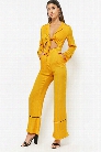 Pipe-Trim Satin Jumpsuit