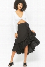 Pleated Ruffle Trim Skirt