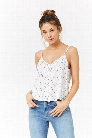 Star Print Button-Front Cami Top