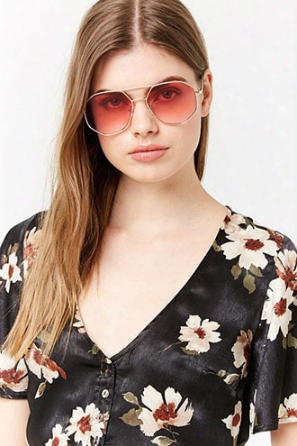 Tinted Hexagon Sunglasses